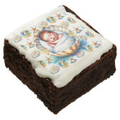 Coastal Themed Beachy Boy's Baby Shower Brownie (Angled)