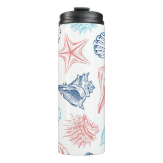 Coastal Thermal Tumbler with a seashells design