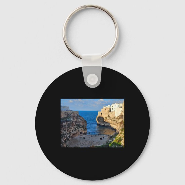 Coastal Town Monopoli Sticker  Keychain (Front)