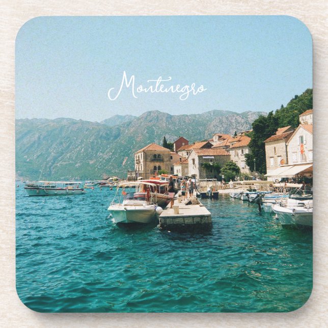 Coastal town of Perast,  Montenegro  Beverage Coaster (Front)