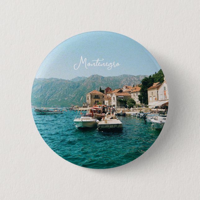 Coastal town of Perast,  Montenegro  Button (Front)