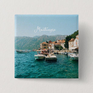 Coastal town of Perast, Montenegro Button