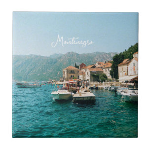 Coastal town of Perast, Montenegro Ceramic Tile