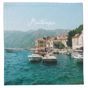 Coastal town of Perast,  Montenegro  Cloth Napkin