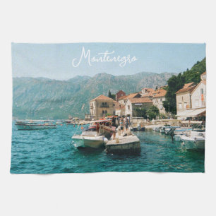 Coastal town of Perast,  Montenegro  Kitchen Towel