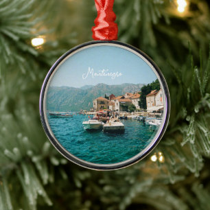 Coastal town of Perast, Montenegro Metal Ornament