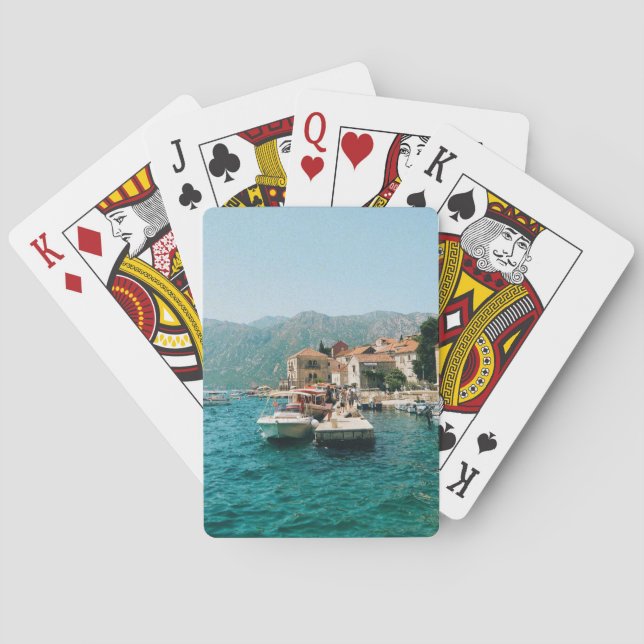 Coastal town of Perast,  Montenegro  Poker Cards (Back)