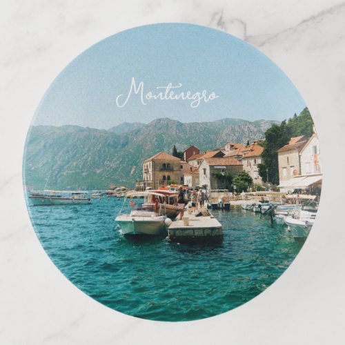 Coastal town of Perast,  Montenegro  Trinket Tray