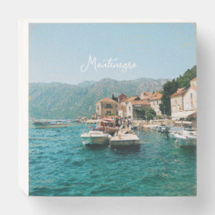 Coastal town of Perast, Montenegro Wooden Box Sign