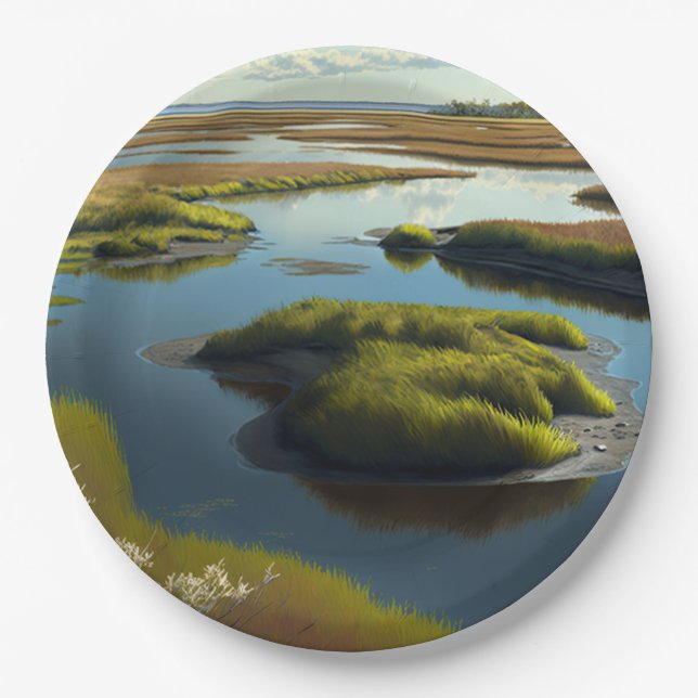 Coastal Tranquility Paper Plates (Front)