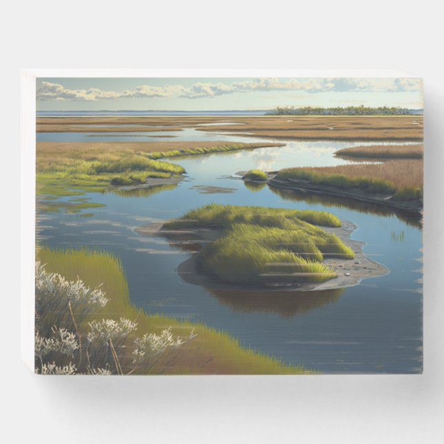 Coastal Tranquility Wooden Box Sign (Front Horizontal)