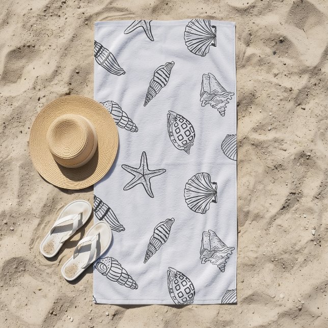 Coastal Treasure Ocean Gray Beach Towel (Creator Uploaded)