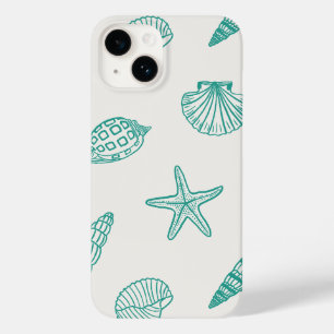 Coastal Treasure Teal Ivory Case-Mate iPhone 14 Case