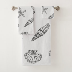 Coastal Treasures Ocean Gray Bath Towel Set
