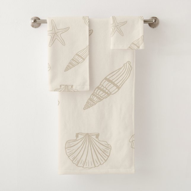 Coastal Treasures Sandy Taupe Bath Towel Set (Insitu)