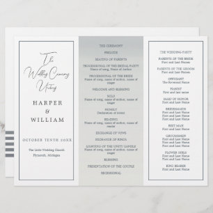 Coastal Tri-Fold wedding program
