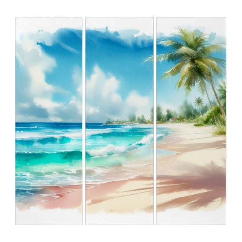 Coastal Tropical Beach Triptych