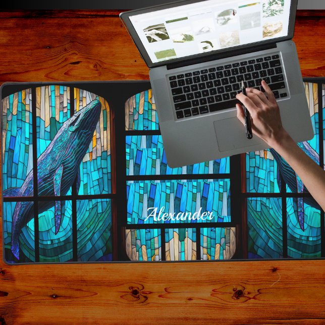 Coastal Tropical Blue Gray Whale  Desk Mat (Creator Uploaded)