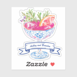 Coastal Tropical Cocktail Drink Personalized Sticker
