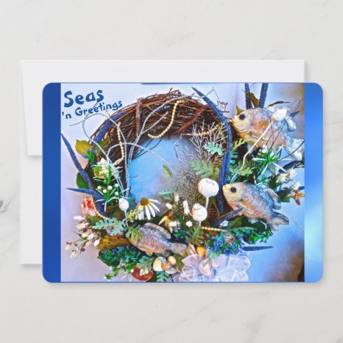 Coastal Tropical Fish Seas n Greetings Christmas  Holiday Card