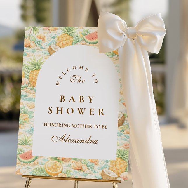 Coastal Tropical Fruits Baby Shower Foam Board (Creator Uploaded)