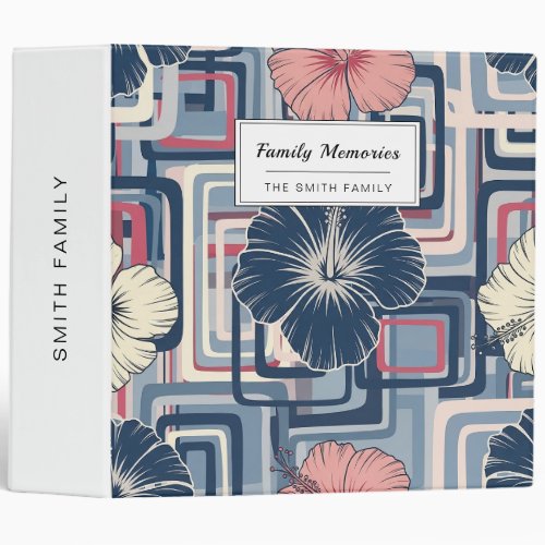 Coastal Tropical Hibiscus Pattern (10) 3 Ring Binder
