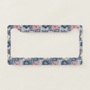 Coastal Tropical Hibiscus Pattern (10) License Plate Frame