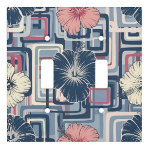 Coastal Tropical Hibiscus Pattern (10) Light Switch Cover