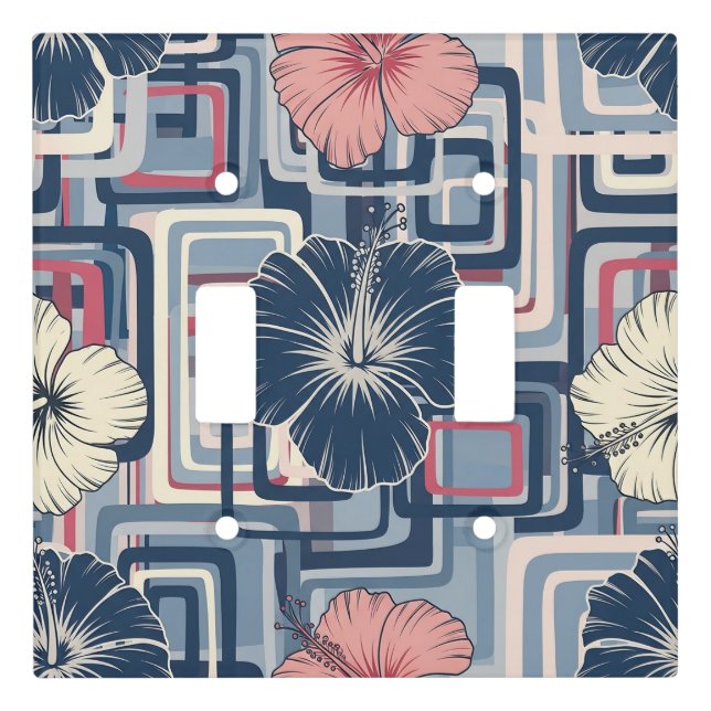 Coastal Tropical Hibiscus Pattern (10) Light Switch Cover (Front)