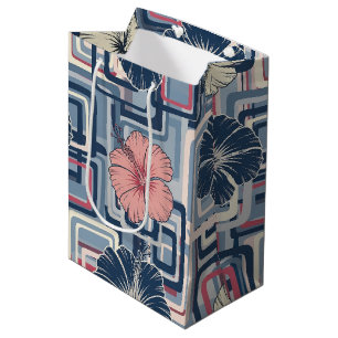 Coastal Tropical Hibiscus Pattern (10) Medium Gift Bag