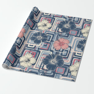 Coastal Tropical Hibiscus Pattern (10) Wrapping Paper