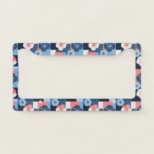 Coastal Tropical Hibiscus Pattern (11) License Plate Frame