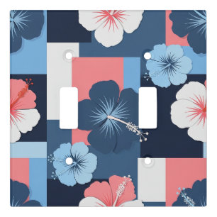 Coastal Tropical Hibiscus Pattern (11) Light Switch Cover