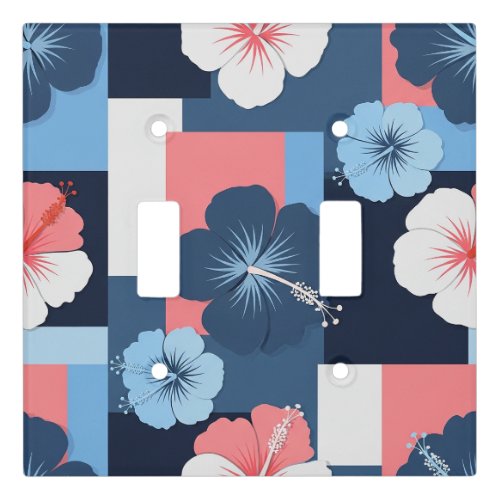 Coastal Tropical Hibiscus Pattern (11) Light Switch Cover