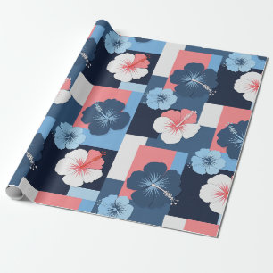 Coastal Tropical Hibiscus Pattern (11) Wrapping Paper