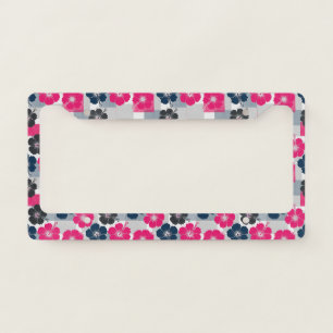 Coastal Tropical Hibiscus Pattern (13) License Plate Frame