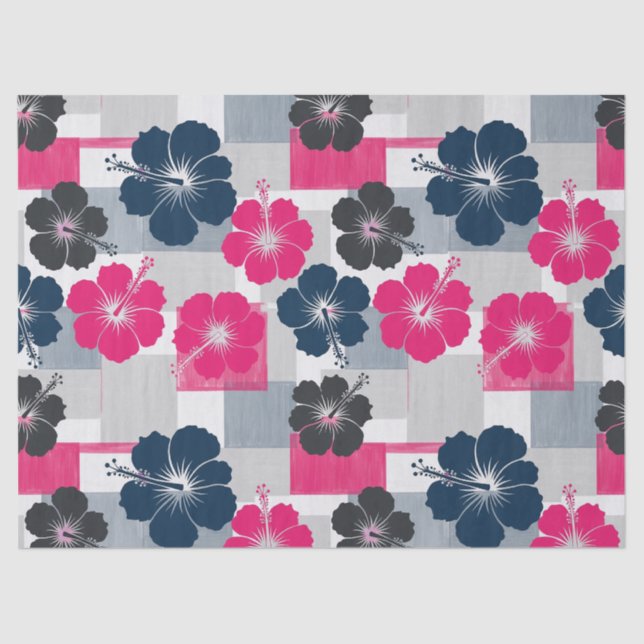 Coastal Tropical Hibiscus Pattern (13) Tissue Paper (Front)