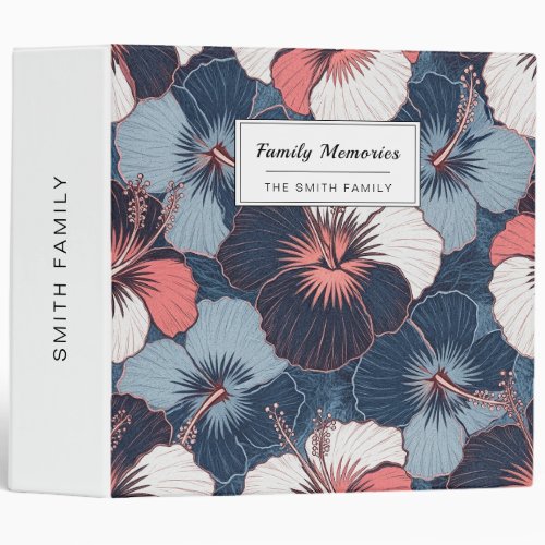 Coastal Tropical Hibiscus Pattern (14) 3 Ring Binder