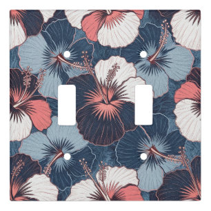Coastal Tropical Hibiscus Pattern (14) Light Switch Cover