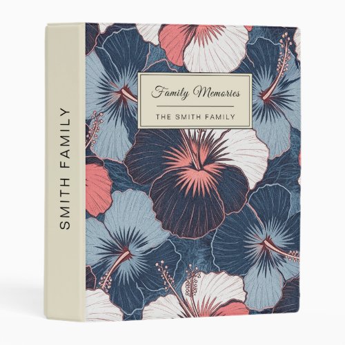 Coastal Tropical Hibiscus Pattern (14) Mini Binder