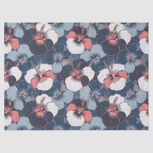 Coastal Tropical Hibiscus Pattern (14) Tissue Paper