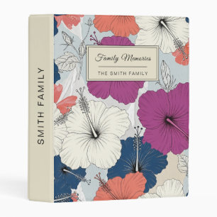Coastal Tropical Hibiscus Pattern (15) Mini Binder