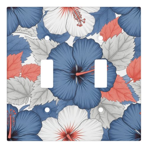 Coastal Tropical Hibiscus Pattern (1) Light Switch Cover