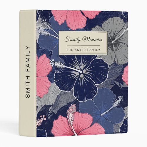 Coastal Tropical Hibiscus Pattern (2) Mini Binder