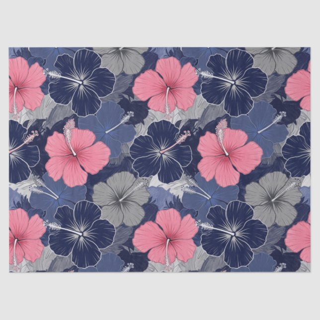 Coastal Tropical Hibiscus Pattern (2) Tissue Paper (Front)