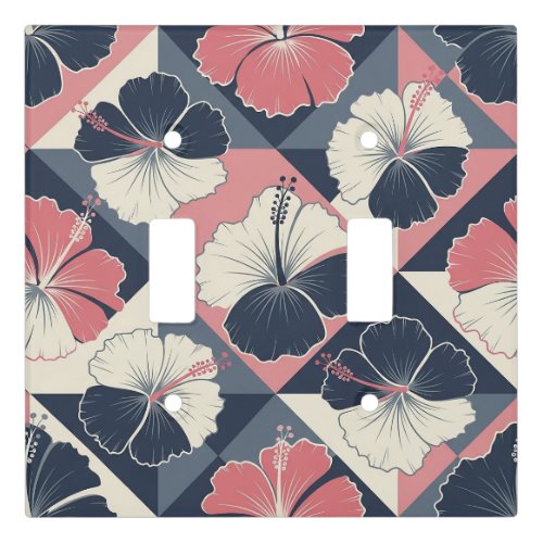 Coastal Tropical Hibiscus Pattern (3) Light Switch Cover