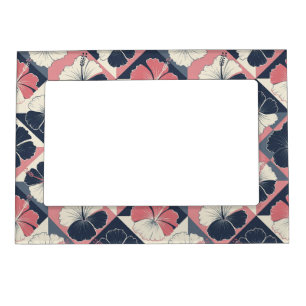 Coastal Tropical Hibiscus Pattern (3) Magnetic Frame