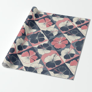 Coastal Tropical Hibiscus Pattern (3) Wrapping Paper
