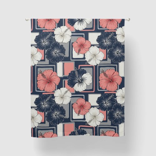 Coastal Tropical Hibiscus Pattern (4) Blackout Curtains