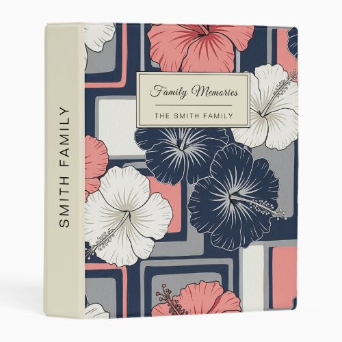 Coastal Tropical Hibiscus Pattern (4) Mini Binder